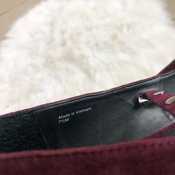 Rebecca Minkoff Maroon Faye Suede Strappy Flats - Picture 6 of 8